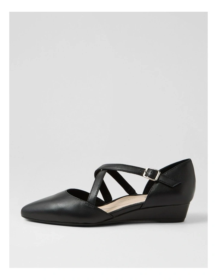 Elizia Black Leather Heels image 1