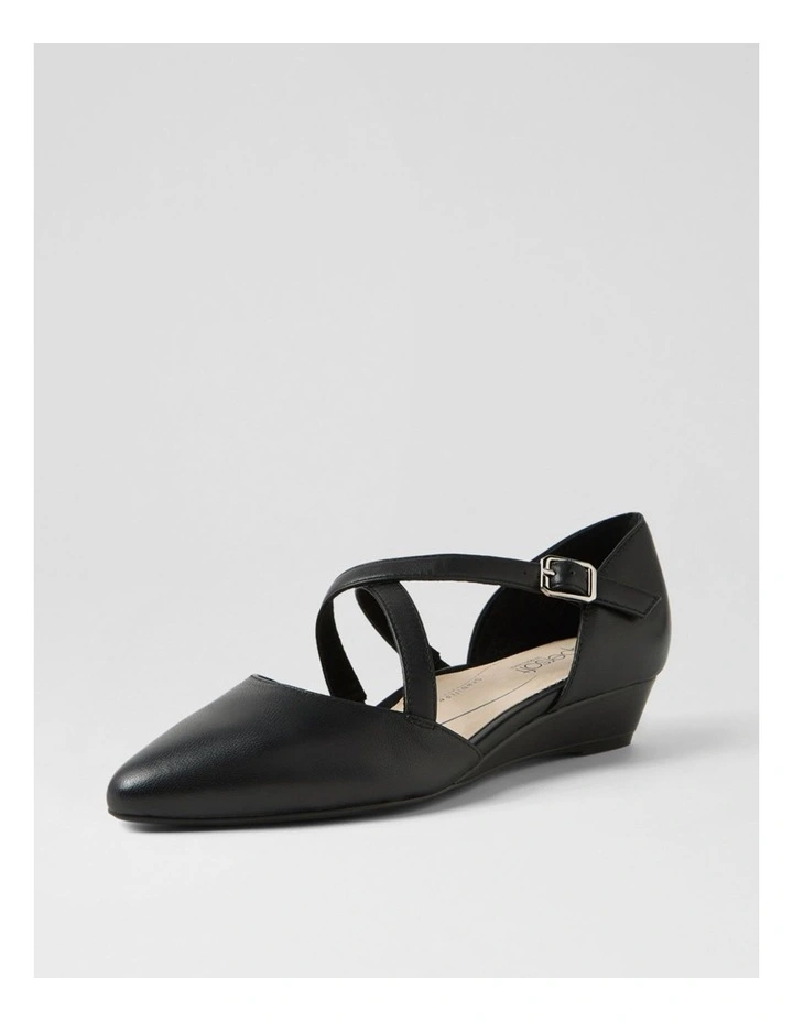 Elizia Black Leather Heels image 2