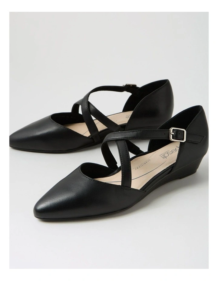 Elizia Black Leather Heels image 5