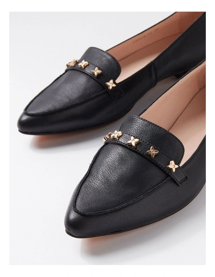 Dysin Black Leather Loafers image 5