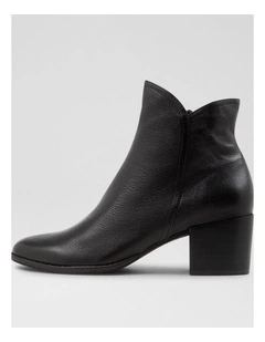 Mocker Black Leather Ankle Boots