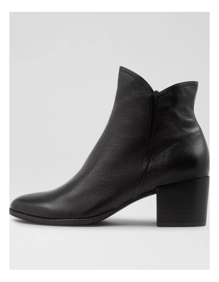 Mocker Black Leather Ankle Boots image 1
