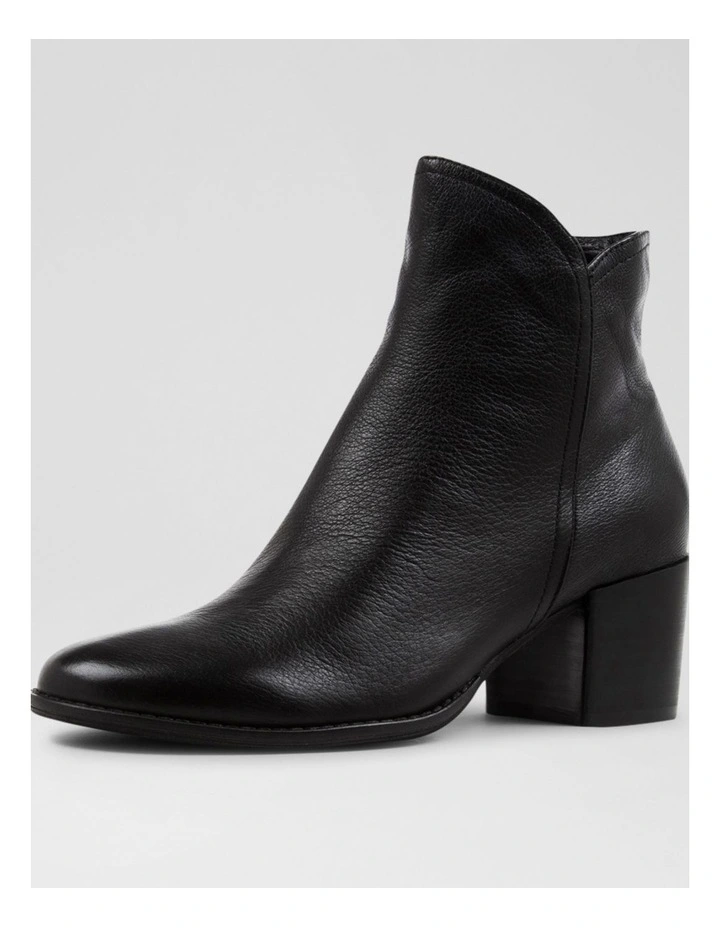 Mocker Black Leather Ankle Boots image 2