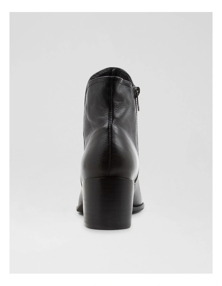 Mocker Black Leather Ankle Boots image 3