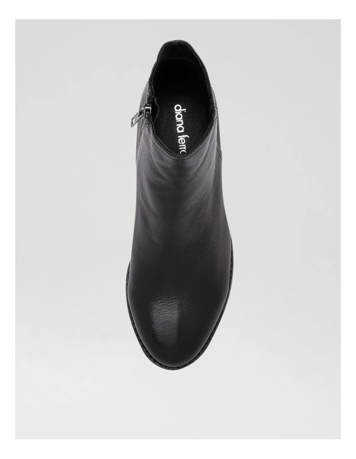 Mocker Black Leather Ankle Boots image 5