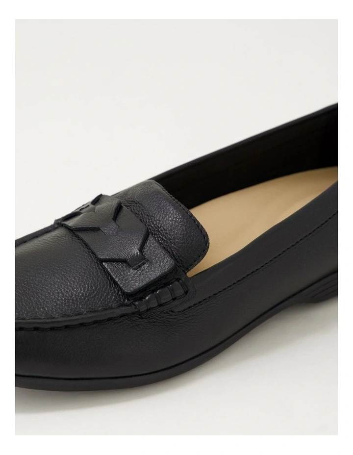 Billaie Black Leather Loafers image 5