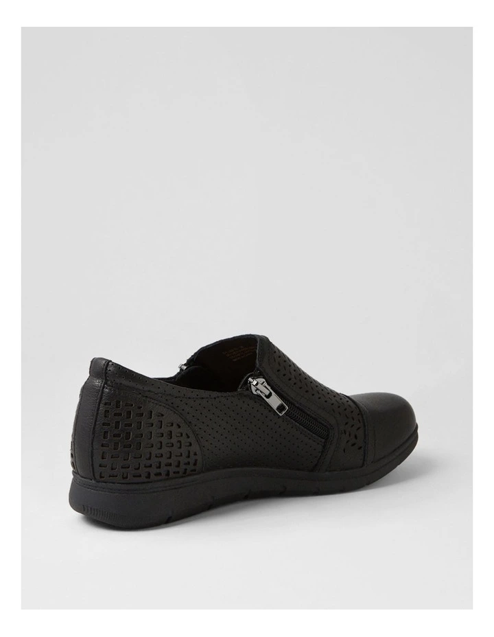 Dallias Black Leather Flat Shoes image 3