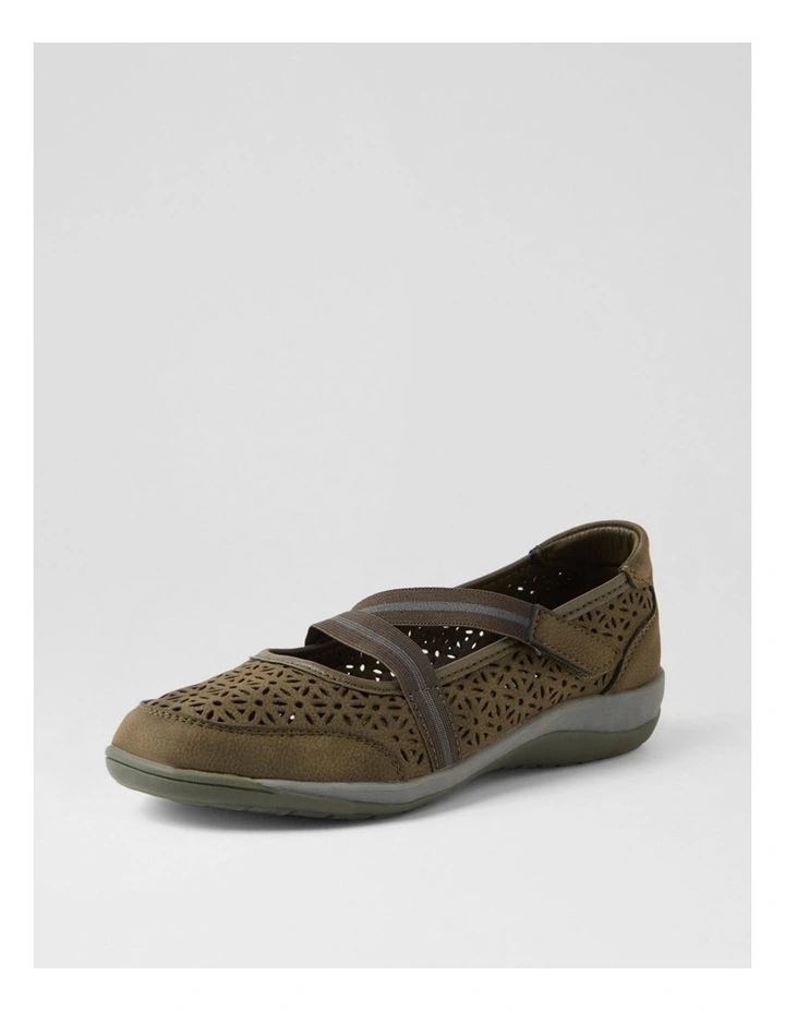 Astori Olive Nubuck Pu Flat Shoes image 2