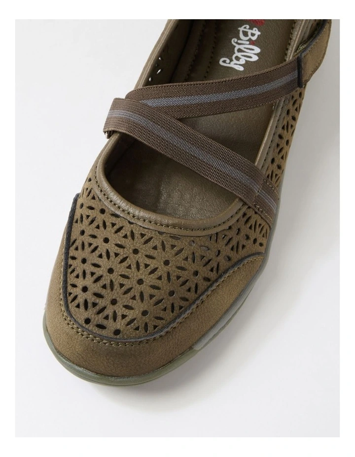Astori Olive Nubuck Pu Flat Shoes image 4