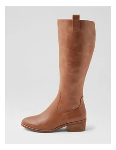 Giddy Mid Tan Leather Knee High Boots