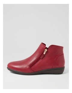 Fallenn Cherry Leather Ankle Boots