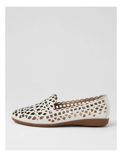 Hadelys White Leather Loafers