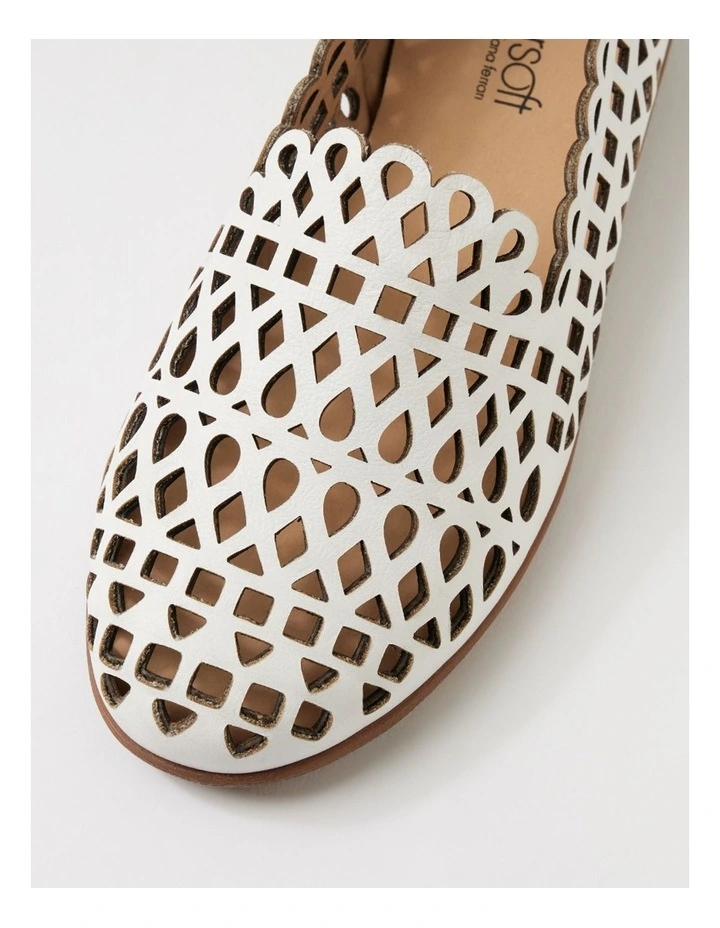 Hadelys White Leather Loafers image 4