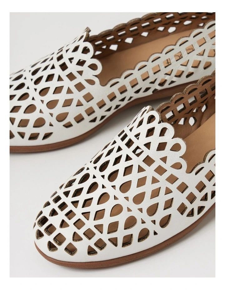 Hadelys White Leather Loafers image 5