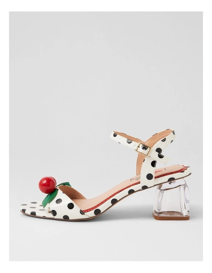Yotto White Black Spot Patent Pu Sandals image 1