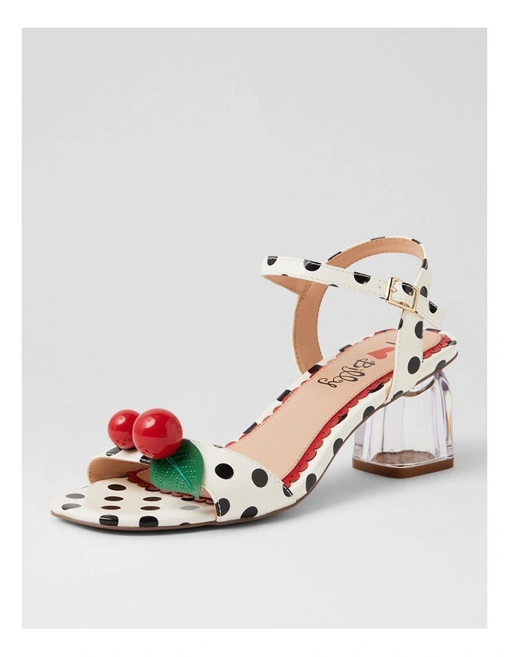 Yotto White Black Spot Patent Pu Sandals image 2