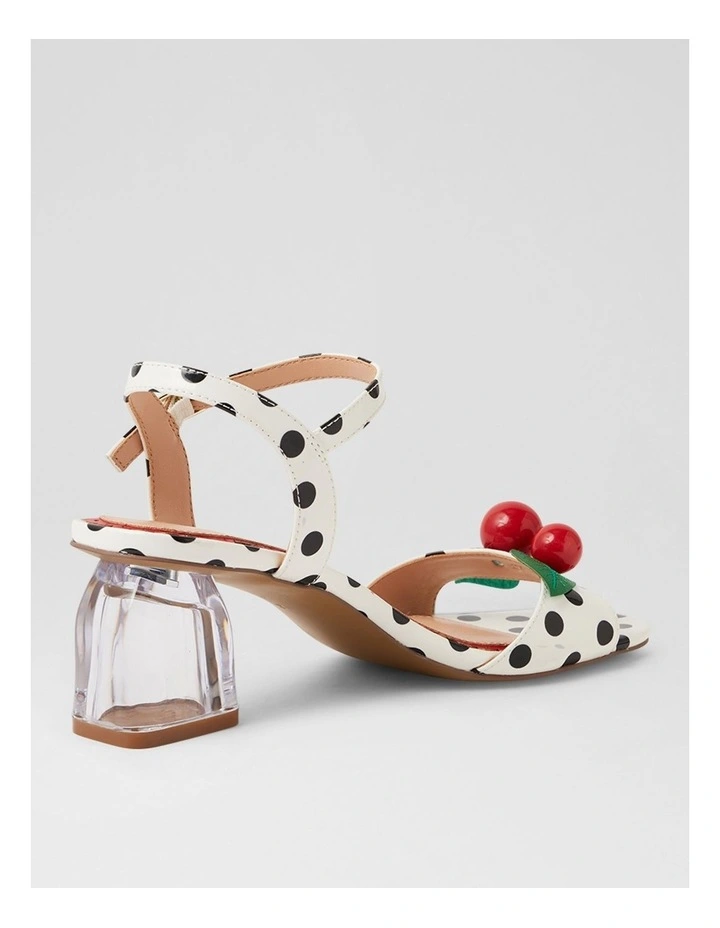 Yotto White Black Spot Patent Pu Sandals image 3
