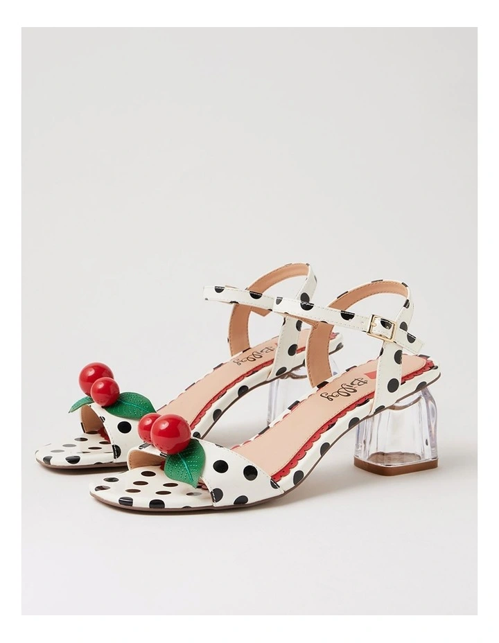 Yotto White Black Spot Patent Pu Sandals image 5