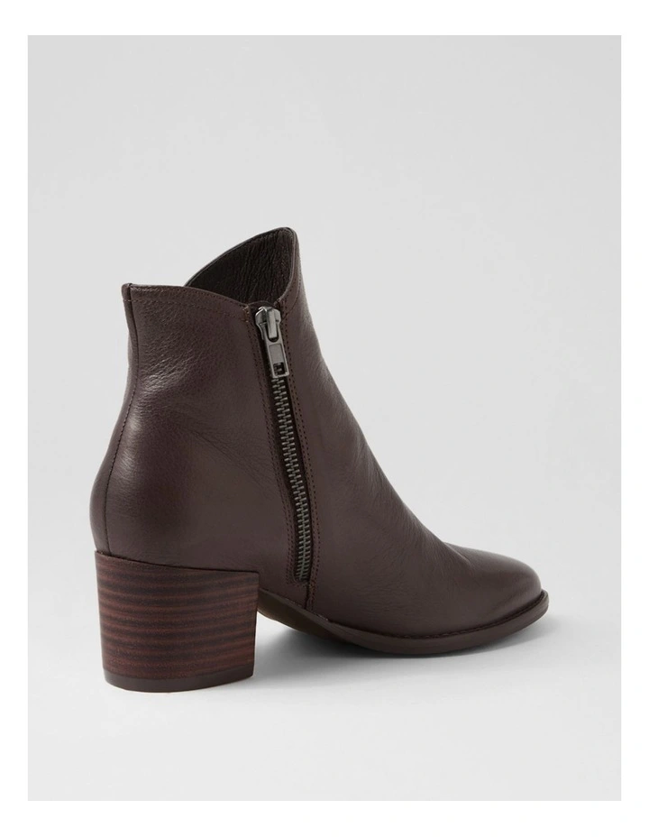 Mocker Dark Brown Leather Ankle Boots image 3