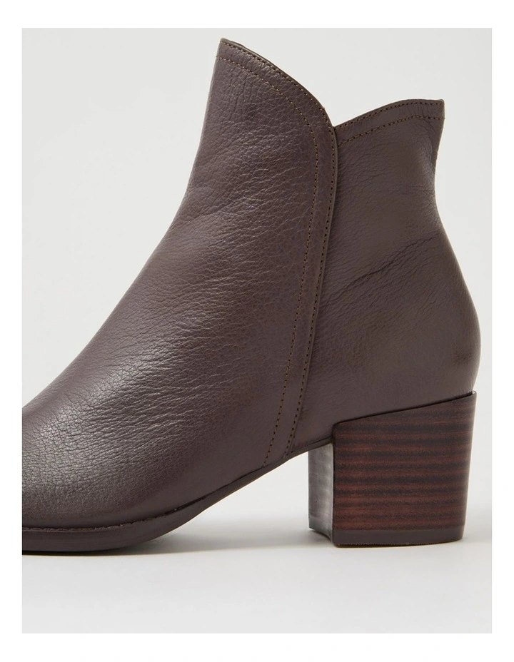 Mocker Dark Brown Leather Ankle Boots image 5