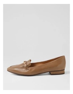 Dysin Taupe Leather Loafers
