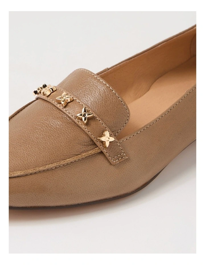 Dysin Taupe Leather Loafers image 5