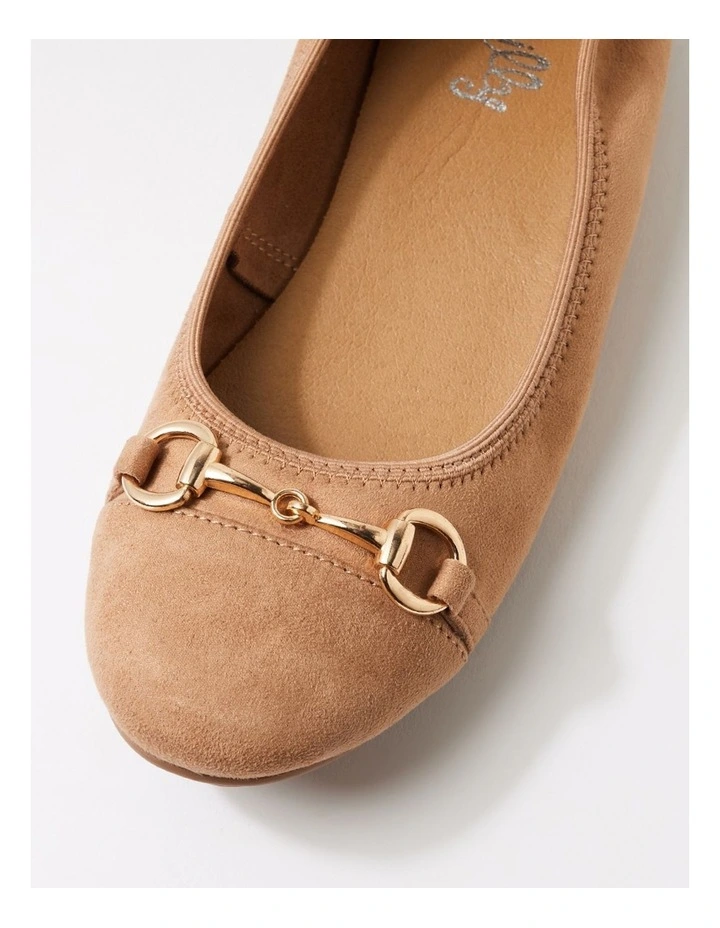 Cilloe Light Taupe Microsuede Flat Shoes image 4