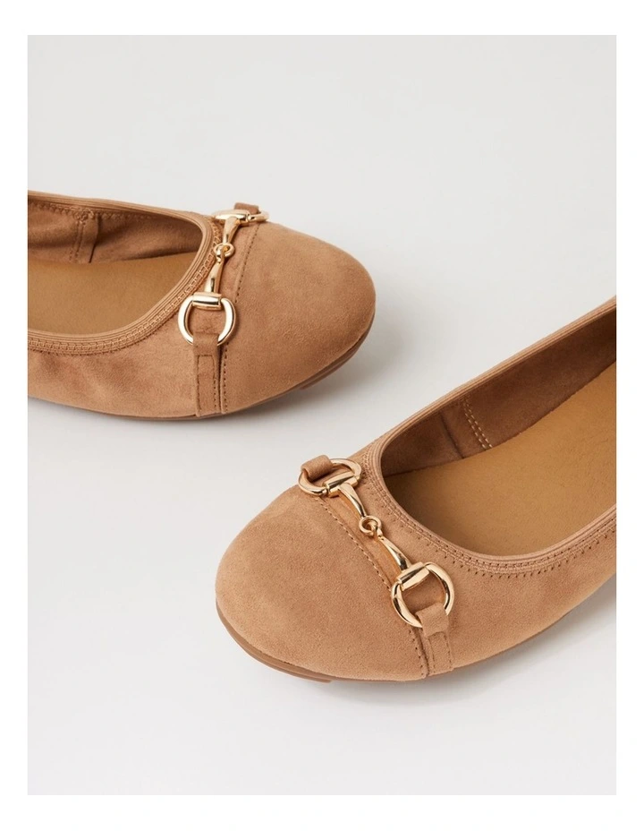 Cilloe Light Taupe Microsuede Flat Shoes image 5