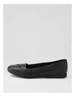 Belindas Black Leather Ballet Flats