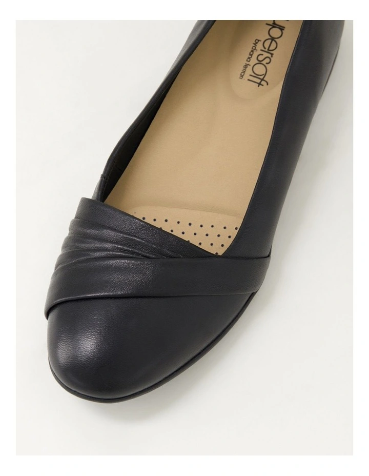 Belindas Black Leather Ballet Flats image 4