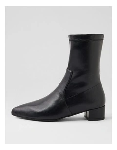 Cared Black Stretch Ankle Boots