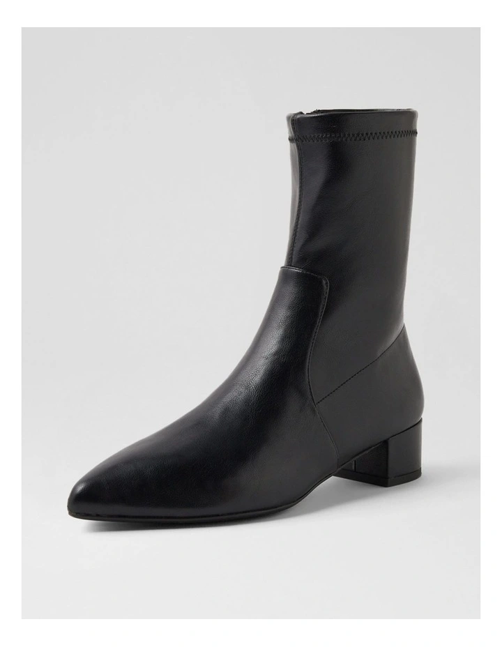 Cared Black Stretch Ankle Boots image 2