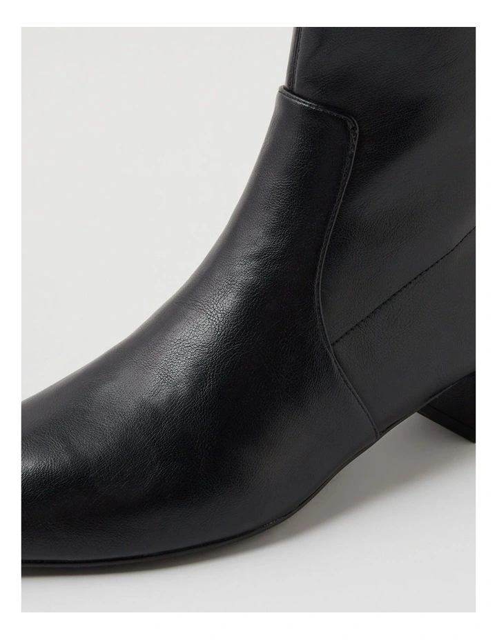 Cared Black Stretch Ankle Boots image 5
