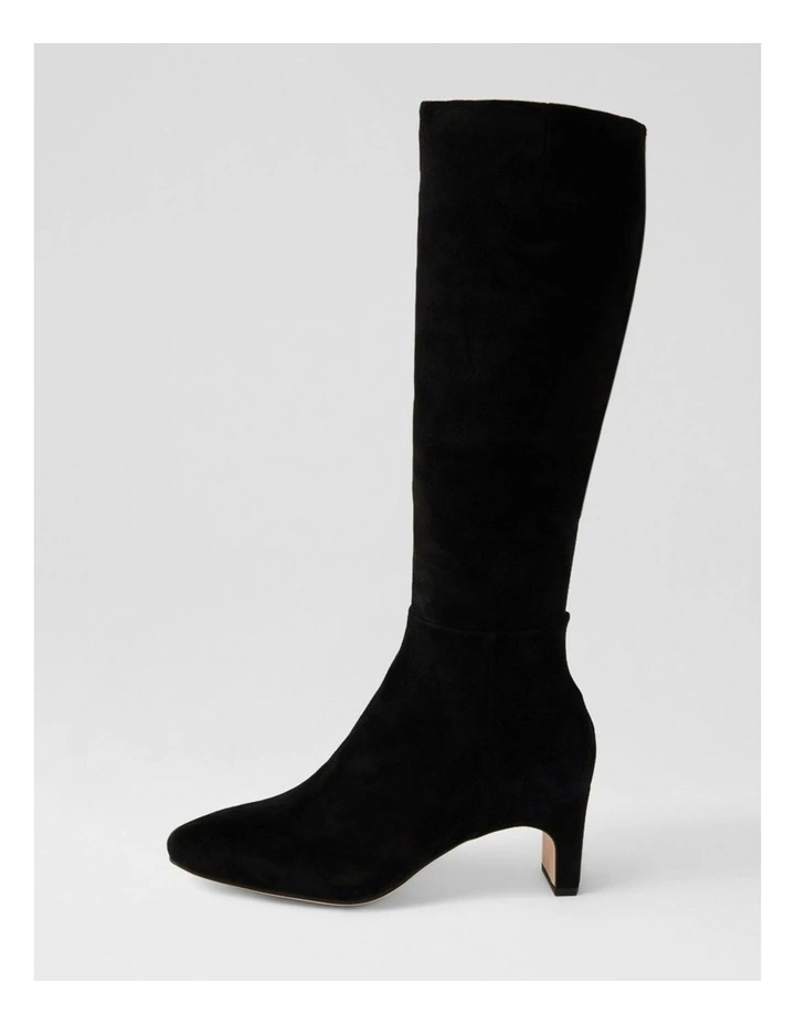Swan Black Suede Knee High Boots image 1