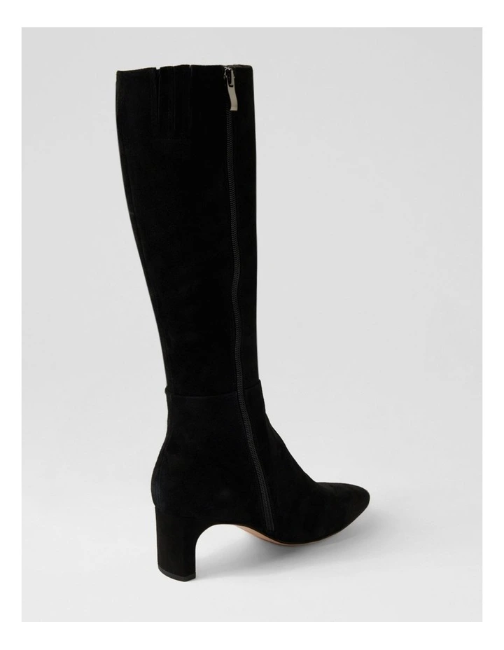 Swan Black Suede Knee High Boots image 3