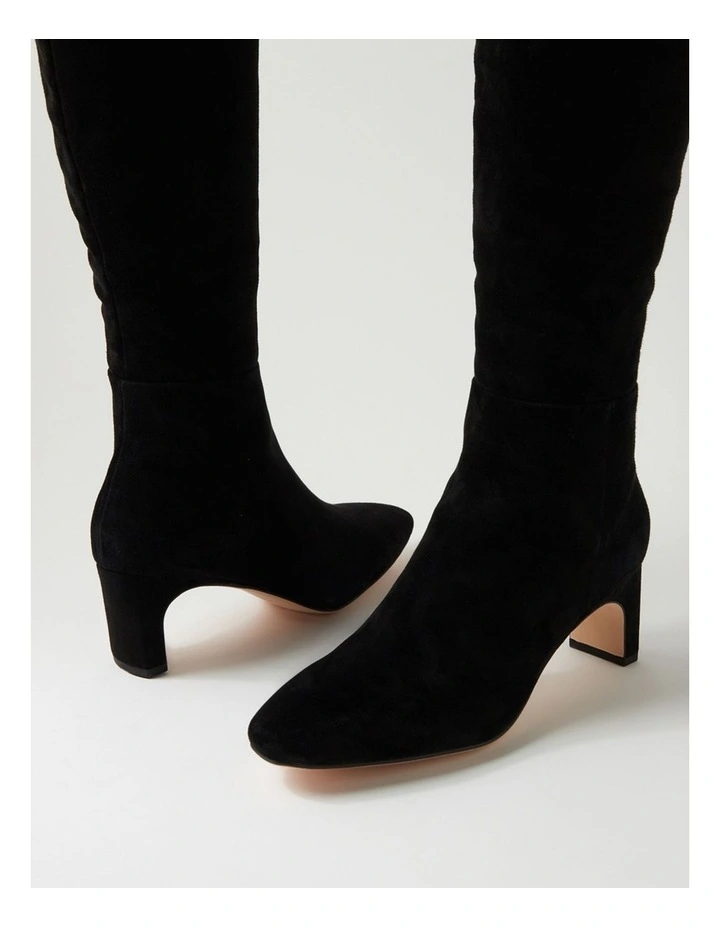 Swan Black Suede Knee High Boots image 5