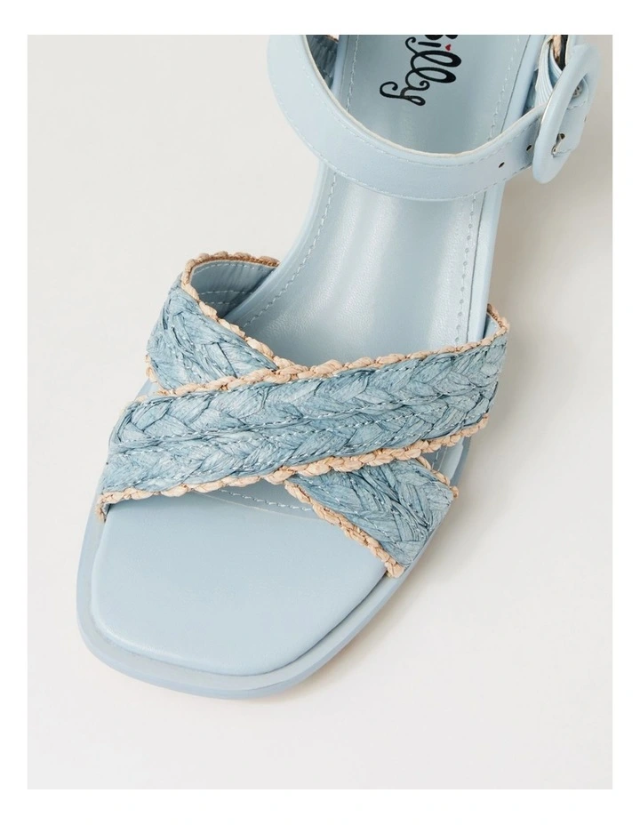 Buzzko Pale Blue Syn Raffia Sandals image 4