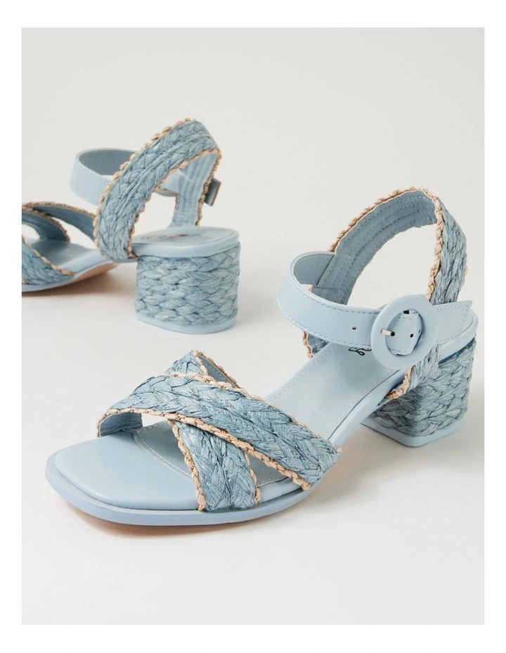 Buzzko Pale Blue Syn Raffia Sandals image 5