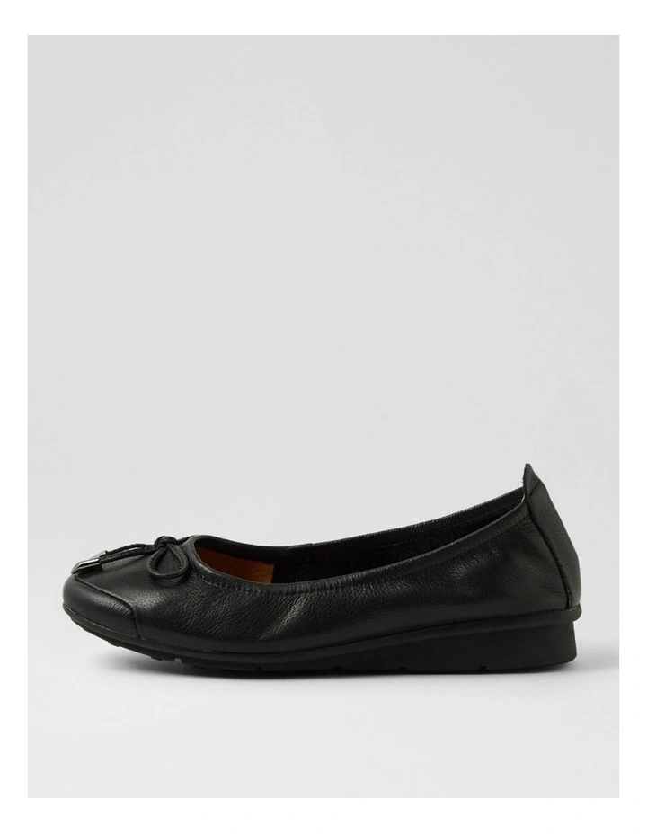 Phillipe Black Leather Flat Shoes image 1