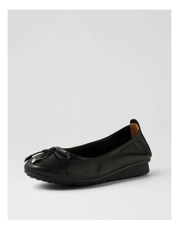 Phillipe Black Leather Flat Shoes image 2