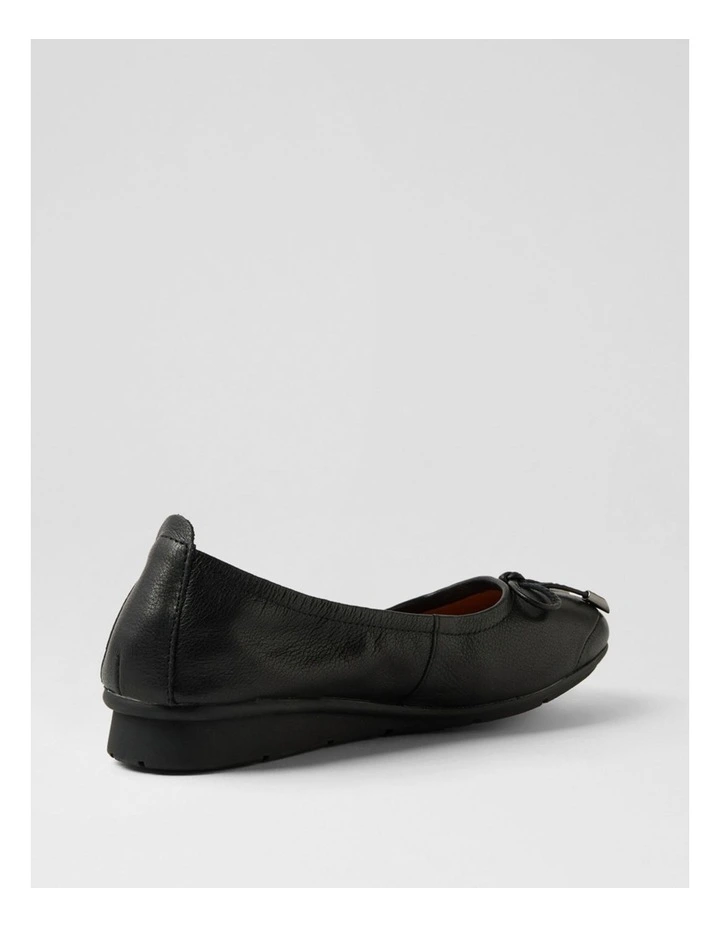 Phillipe Black Leather Flat Shoes image 3