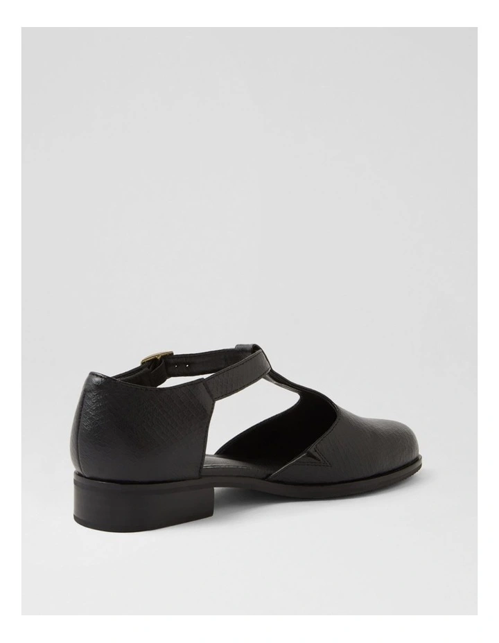Hangia Black Reptile Flat Shoes image 3