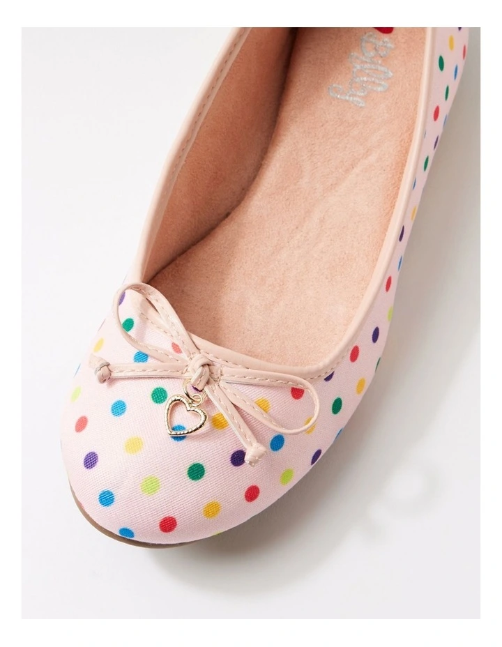 Dreamie Blush Spot Fabric Flat Shoes image 4