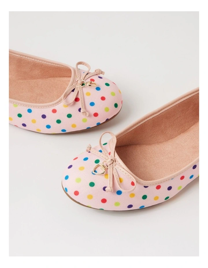 Dreamie Blush Spot Fabric Flat Shoes image 5