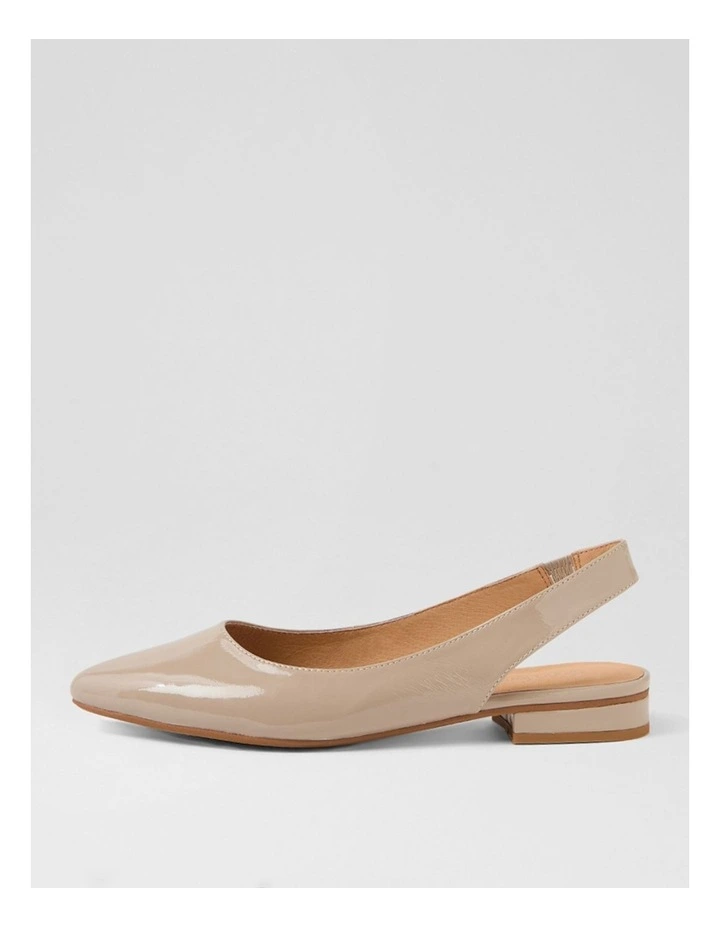 Dyani Taupe Patent Leather Flat Shoes image 1