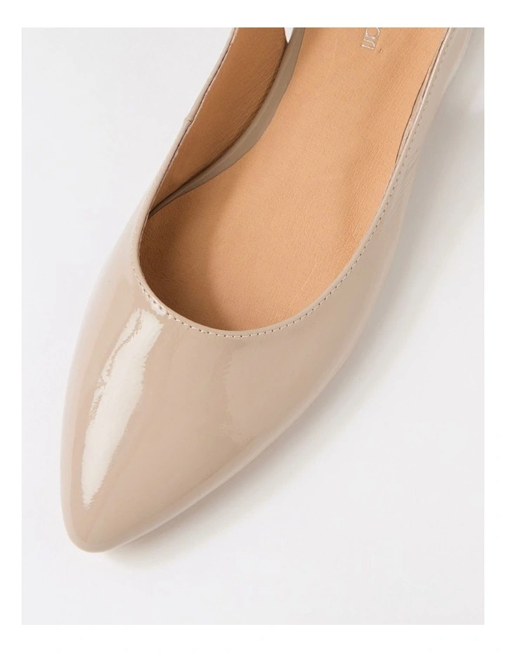 Dyani Taupe Patent Leather Flat Shoes image 4