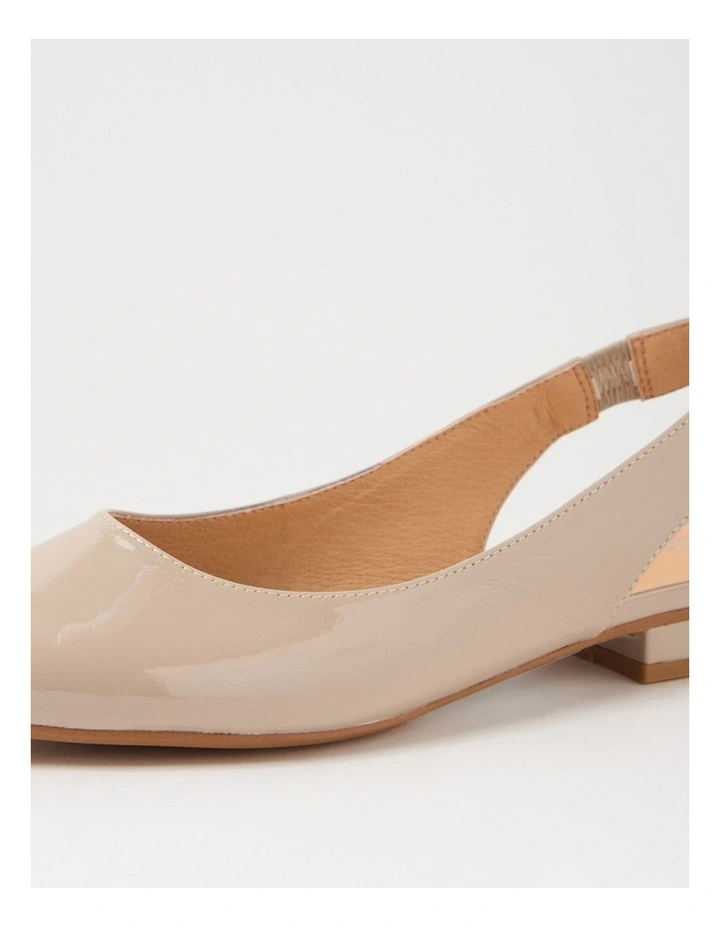 Dyani Taupe Patent Leather Flat Shoes image 5