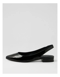 Dyani Black Patent Leather Flat Shoes
