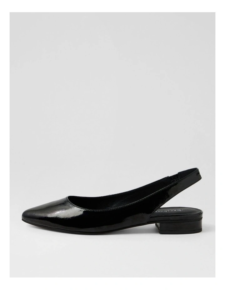 Dyani Black Patent Leather Flat Shoes image 1
