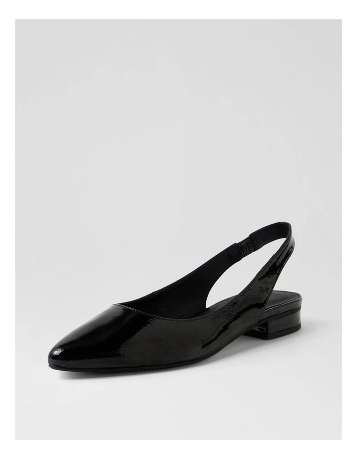 Dyani Black Patent Leather Flat Shoes image 2